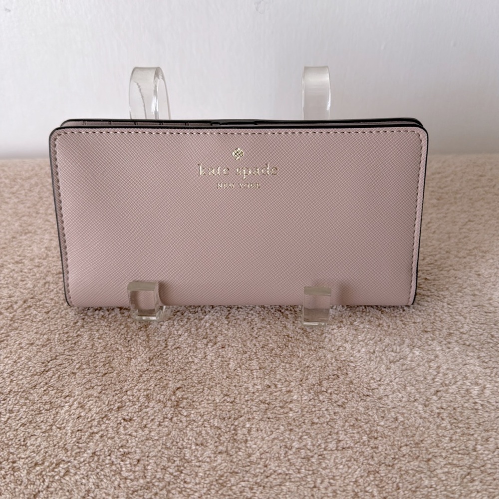 Kate Spade Bi-fold Taupe Wallet with Gold Accents - Picture 2 of 4